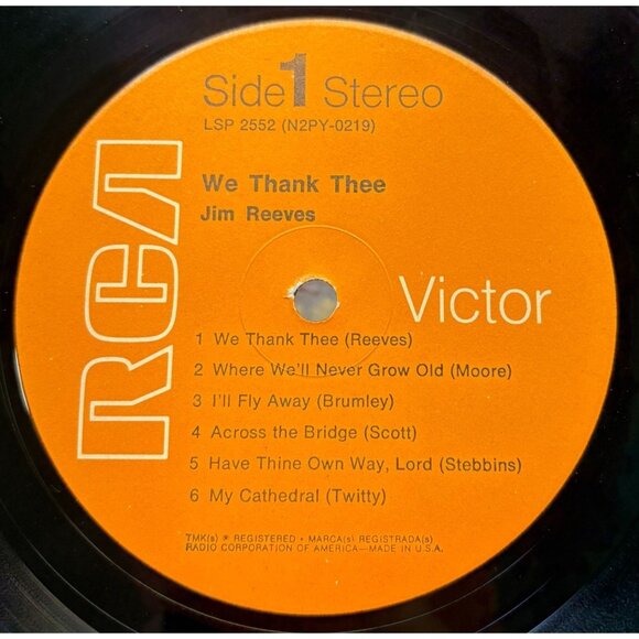 Jim Reeves We Thank Thee Country Vinyl LP in Shrink RCA Living Stereo - Picture 2 of 6